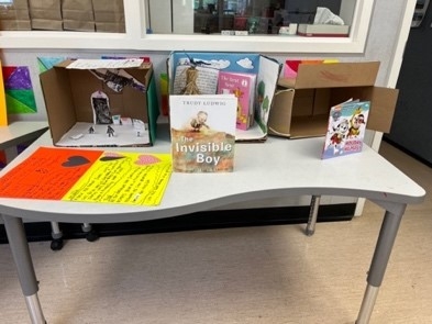 A table with books on it

Description automatically generated, Picture